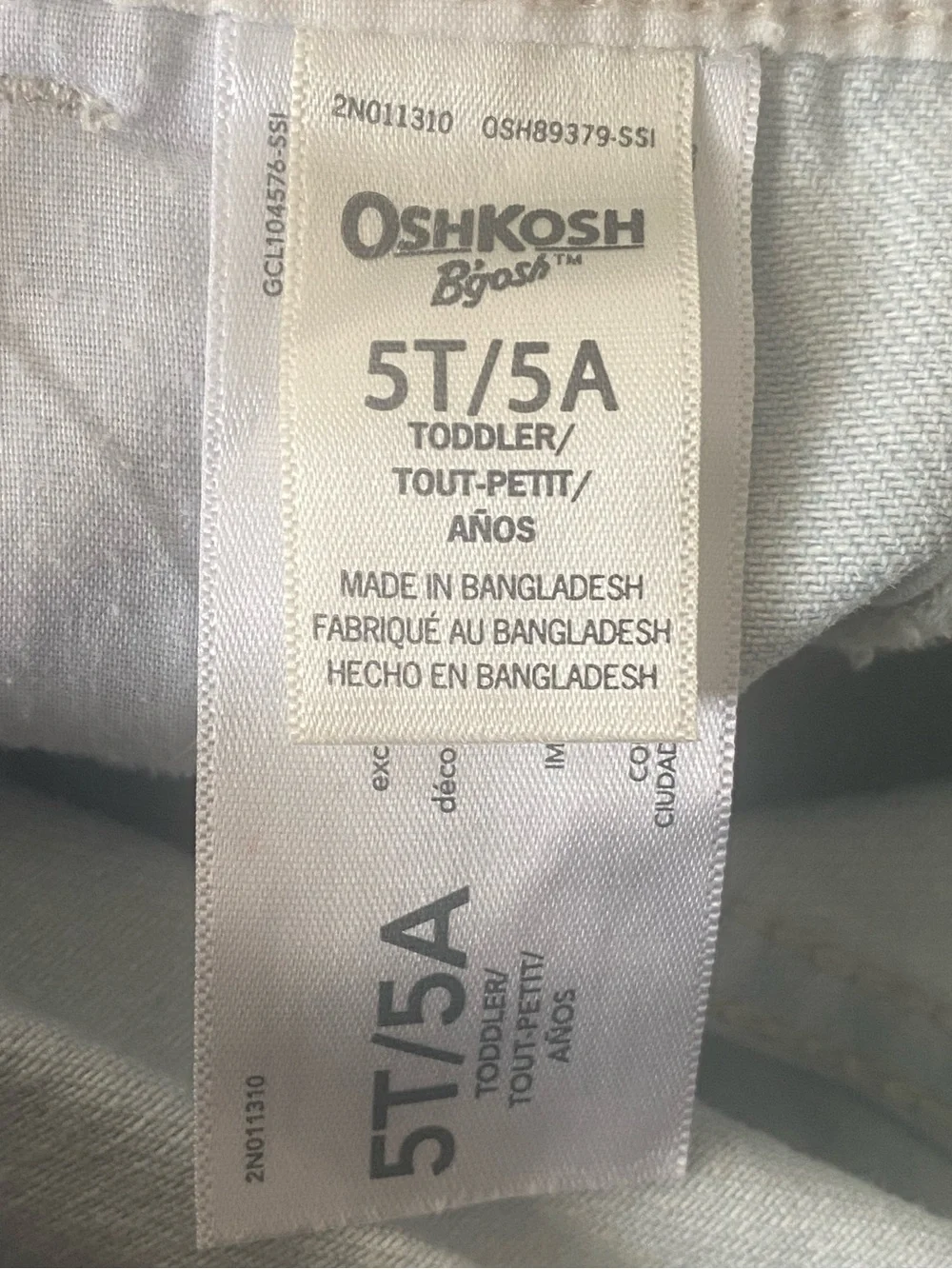 OshKosh B'gosh Light Blue Denim Shortalls with Ruffle Pockets Size 5 Toddler